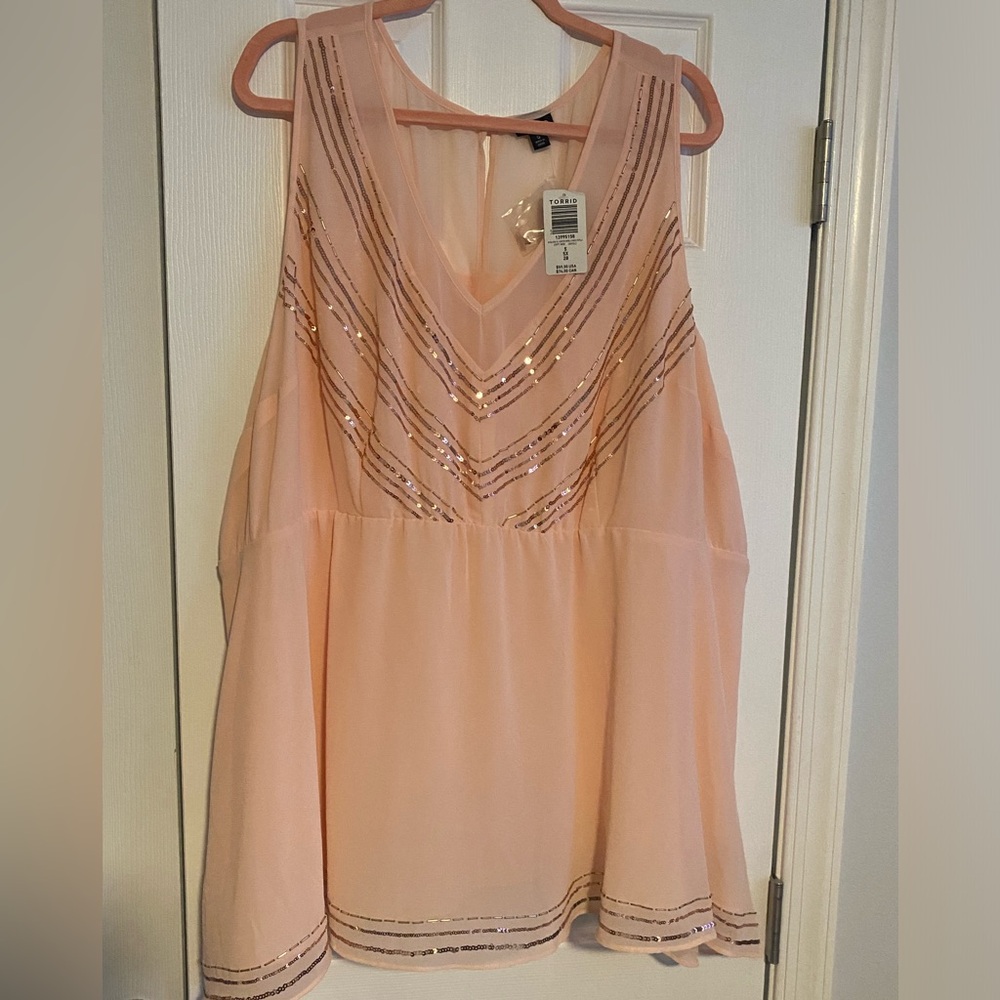 Pink beaded tank top